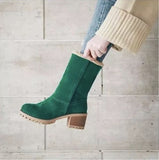 Breakj Boots New Autumn And Winter Plus Velvet Warm Two Wear Women's Boots Thick Heel Middle Boots Large Size Snow Boots