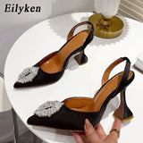Size 35-41 Women Pumps Fashion Crystal Slingback Strange Style Heeled Party Wedding Bride Stripper