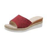 Breakj 2025 New Pine Cake Heel Toe Cool Slippers Cloth One-Word Drag Cloth Women's