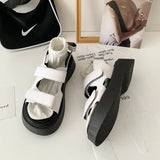 Fashion Gladiator Women Narrow Band Cross-tied Platform Square Heel Peep Toe Rome Design Sexy Mature Shoes Ladies