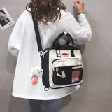 Women's backpack New nylon Kawaii Backpacks for women Cute badge School backpack for girls fashion Shoulder bag 2021 Women's