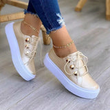 For Women 2022 Autumn Woman Flats Vulcanize Shoes Solid Ladies Bordered Sneakers Casual Female Flat Footwear Plus Size