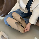 Ping Follows The Internet Celebrity Sandals, Grandma Shoes, Soft-Soled, Head-Wrapped, Semi-Slippers, Women's Flat-Soled Retro Shoes, Wearing Lazy Muller