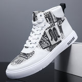 Autumn New Trend Men's Shoes Personality Graffiti High-Top Men's Shoes Leisure Four Seasons Student Sports