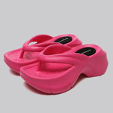 New Wedges Flip Flops for Women Summer Eva Clip Toe Thick Bottom Slippers Woman Non Slip Platform Beach Slides Shoes
