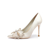Breakj Wind High Heel Female Sheel 2025 New Bow Water Drill Tip Shallow High Heel Single Shoe