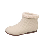 Winter New Fashionable Side Zipper Short-Barrel Snow Boots Flat-Soled Leisure Soft-Soled High-Top Bean