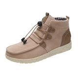 Lace Up Flock Footwear Ladies Casual Sewing Female Shoes Plus Size Women Ankle Boots Winter Women's Warm