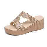 Heels For Women Wearing Slippers, Thick Soles, Water Drill Sandals, Summer Flat Soles, Roman Shoes, Small People, Heightened