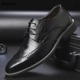 Tan / Black / Brown Dress Shoes Mens Business Shoes Genuine Leather Oxford Social Shoes Boys Prom Shoes