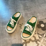 2022 New Fashion Canvas Slippers Women Summer Platform Sandals Outdoor Women's Slippers Beach Sandals Indoor Women's