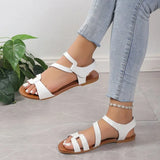 Breakj Red Candy Color Large-Size Casual Sandals 2025 Summer New Women's Shoes Magic Stick Beach