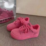 Breakj Color Small White Shoes Women's Board Shoes Comfortable Platform Small Clear Fresh Air Fashion Joker College Style Lovers