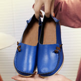 Leather Shoes Flat Bottom Ladies Casual Mom Shoes Soft Loafers Women's Shallow Summer Comfort Flats Nursing Shoes