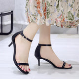 Breakj Korean High Heels Black Shoes 2023 Summer