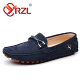 Loafers Men Fashion Suede Shoes Genuine Leather Slip-on Shoes Moccasins Soft Sole Driving Shoes for