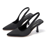 Size High Heel Sandals Baotou Back Empty Rear Trip New Shallow Pointed Single Heel