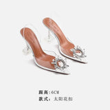 Breakj Sandals Women 2025 New Summer Transparent Crystal Fairy Wind Fine Heel High Heels High Heels Water Drill Women