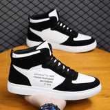New Extra Large AJ Men's Shoes Korean Trend High Upper Board Shoes Black And White Panda