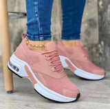 Women's Shoes Spring and Autumn New Mesh Breathable Casual Shoes Outdoor Lightweight Non-slip Wedge Heel Thick-soled