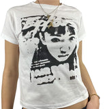 Y2K Summer Short Sleeve T-shirt Girls Creative Figure Printing Round Collar Tops Slim Base Shirt Harajuku Tee