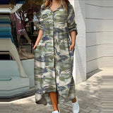 Women Turn-down Collar Flower Print Casual Shirt Dress Fashion Summer Half Sleeves Buttons Cardigan Irregular Elegant