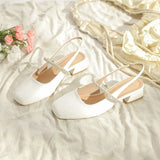 Breakj Sandals Women Summer 2024 New Square Head With Thick Heel High Heels Mary Jane Sandals Back Empty Single