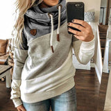 Hooded Sweatshirt Gradient Printed Long Sleeve Turtleneck Hoodies Female Leopard Print Warm Pocket Pullovers