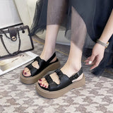 Style Fold With Thick-Soled Sandals, Big Head Buckle, Beach Sandals, Womens