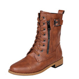 Breakj And Winter New Lady Martin Boots Front With Solid Color Low-Hee Color Boots Large