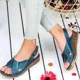 Summer Sandals For Women Shoes Retro Slip On Cork Leather Ladies Sandals Beach Slipper Gladiator Sandals Women Flip