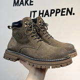 Breakj Men's Boots 2023 New Yellow Boobritish Vintage Outdoor Plush Martens