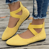 Breakj Summer New Shallow Mouth Tight Strap Round Head Women's Shoes Flat Floor Dance Mother Single Shoe