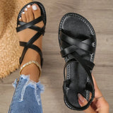 Breakj Sandals Women 2025 Summer Round Toe-Shaped Buckle With Fashion Large-Size Women's