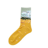 Cotton Socks Funny Oil Painting Fashion Happy Socks Night Winter Male Female Colorful Print Van Gogh Art Sock one