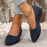 Breakj New Pointed Women's Shoes Large Size Shallow Slope Heel Single Shoes Bean Shoes Sports Casual Shoes