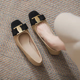Fragrant Wind Thick Heel Single Shoes Female 2024 Spring And Autumn New Temperament Commuter Wind Spell Color Shallow French High