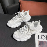 Increasing Women Chunky Shoes Women Dad Sneakers All Seasons Thick Sole Platform Shoes Non-slip Leisure Fashion
