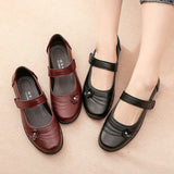 Flat Shoes Casual Women Loafers Soft Leather Women's Moccasins Shallow Boat Shoes Fashion Velcro Female Shoes Zapatos