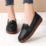 Breakj And Winter Large Women's Shoes Real Cowhed Mother Shoes Beef Sole Lazy Shoes Low Help Nurses Shoes Comfortable Women's Shoes Bean