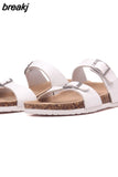 2023 New Summer Cork Slippers Women Casual Mixed Color PU Flip Flops Holiday Beach Outside Slides