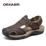 New Male Shoes Genuine Leather Men Sandals Summer Men Shoes Beach Sandals Man Fashion Outdoor Casual Sneakers Size