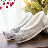 Breakj Shoes Hanfu Shoes Ancient Style Warped Head Shoe Shoe Embroidered Cloth Shoes Women's Singles Shoes Stage Dance