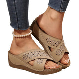 Breakj Summer New Women's Slope And Thick-Soled Slippers Large-Size Fish Mouth Leisure Thick-Soled Beach