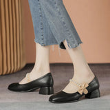 Breakj Jane Shoes Spring 2023 New Versatile Square Head Night Night Shoes Gentle Wind Low Heel Thick Heel Fairy Single Shoes