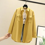 Blouses Shirts Tunic Womens Tops And Blouses 2020 Womenswear Long Sleeve Clothing Button Up Down White Double Pockets
