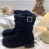 Breakj British Style Coarse And Martin Boots 2025 Autumn And Winter New Thin Pile In The Boots Sleeves Short