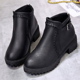 Breakj Martin Boots Women's Shorts Boots Vintage Belt Buckle Low Heel Boots