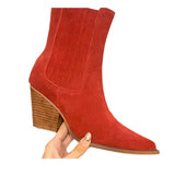 Breakj Frosted Ankle Boots Women Thin Thin Boots 2024 New Autumn And Winter Thick Heel Single Boots Retro Pointed Western
