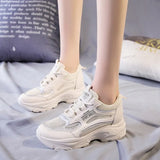 Breakj New Spring And Summer New Women's Shoes Fashion Sleeker Casual Sneakers Single Shoes Round Head With Mesh Loose Cake
